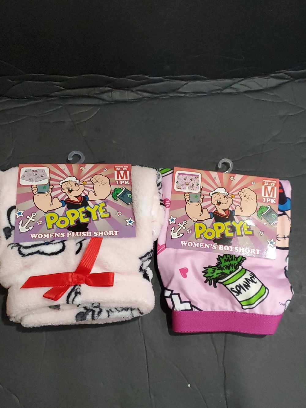2pack Popeye‎ and olive oil pink graphic printed boy shorts and plush shorts new